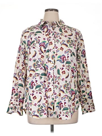 Talbots 3/4 Sleeve Button-Down Shirt (view 1)