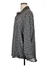 Hester & Orchard 100% Polyester Chevron-herringbone Silver Long Sleeve Blouse Size 1X - photo 5