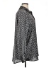 Hester & Orchard 100% Polyester Chevron-herringbone Silver Long Sleeve Blouse Size 1X - photo 4