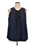 Walmart 100% Polyester Blue Sleeveless Blouse Size 14 - photo 1