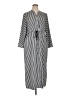 Chico's 100% Polyester Stripes Black Casual Dress Size XL Petite - photo 1