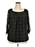 Sara Michelle 100% Polyester Black 3/4 Sleeve Blouse Size 2X - photo 1