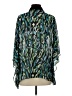 Bob Mackie 100% Polyester Animal Print Teal 3/4 Sleeve Blouse Size XS - photo 2