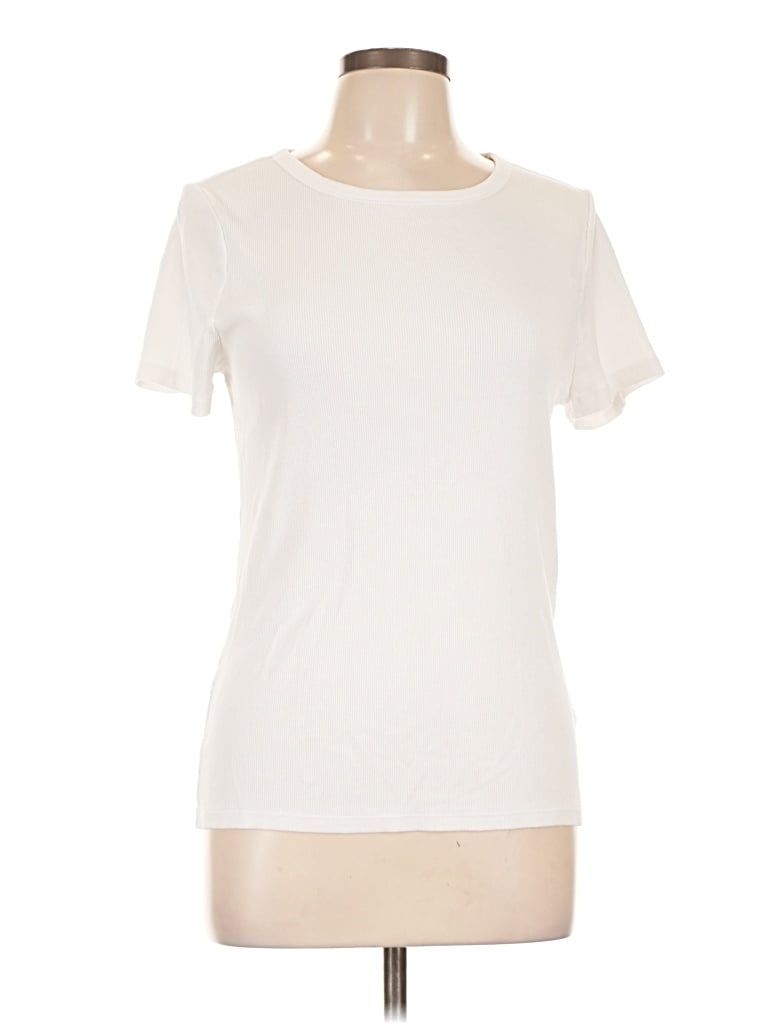 Pre-owned Time And Tru Short Sleeve T-shirt In Ivory