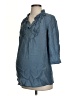 Gap - Maternity Blue 3/4 Sleeve Button-Down Shirt Size S - photo 1