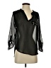 Signature Studio 100% Polyester Black 3/4 Sleeve Blouse Size S - photo 1