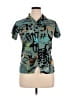 Assorted Brands Graphic Teal Short Sleeve Blouse Size XL - photo 1