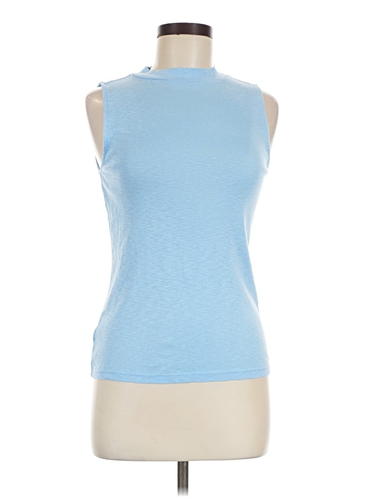 Pre-owned Ann Taylor Sleeveless T-shirt In Blue