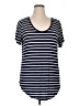 Michel Studio Stripes Blue Short Sleeve T-Shirt Size 14 - 16 - photo 1