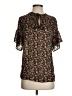 Ann Taylor LOFT Floral Black Short Sleeve Blouse Size S - photo 1