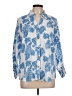 Unique Spectrum 100% Cotton Print Blue 3/4 Sleeve Button-Down Shirt Size L - photo 1