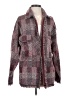 Zara Houndstooth Burgundy Coat Size S - photo 1