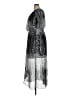 One World 100% Polyester Stars Silver Cocktail Dress Size 1X - photo 5