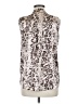Simply Vera Vera Wang 100% Polyester Silver Sleeveless Blouse Size M - photo 2