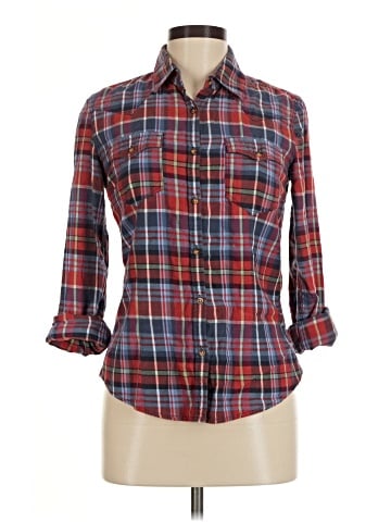 H&M L.O.G.G. 3/4 Sleeve Button-Down Shirt (view 1)