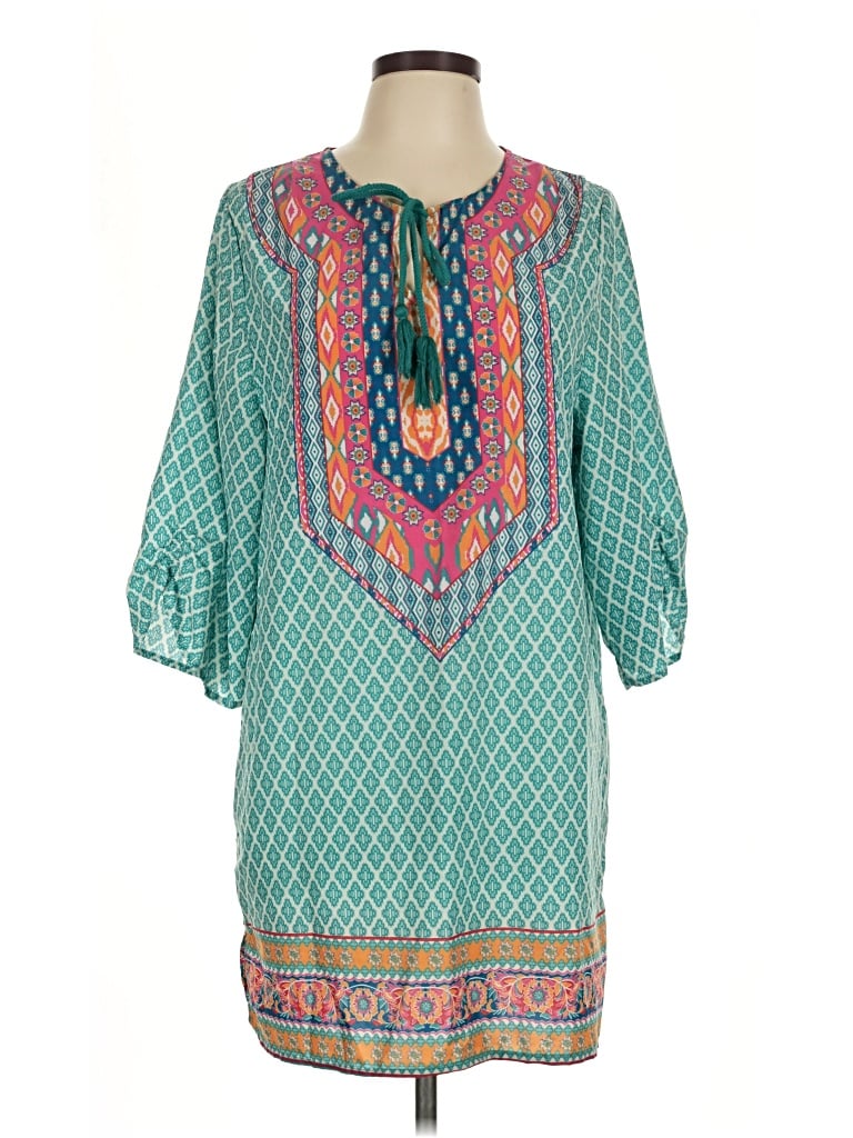 Pre-owned Urban Coco 3/4 Sleeve Blouse In Teal