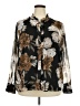 Calvin Klein Floral Black Long Sleeve Blouse Size XL - photo 1