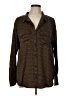 Fate 100% Polyester Tweed Brown Long Sleeve Blouse Size L - photo 1