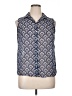 MAX Paisley Blue Sleeveless Button-Down Shirt Size 14 - photo 1