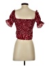 Shein 100% Polyester Burgundy Short Sleeve Blouse Size XS - photo 2