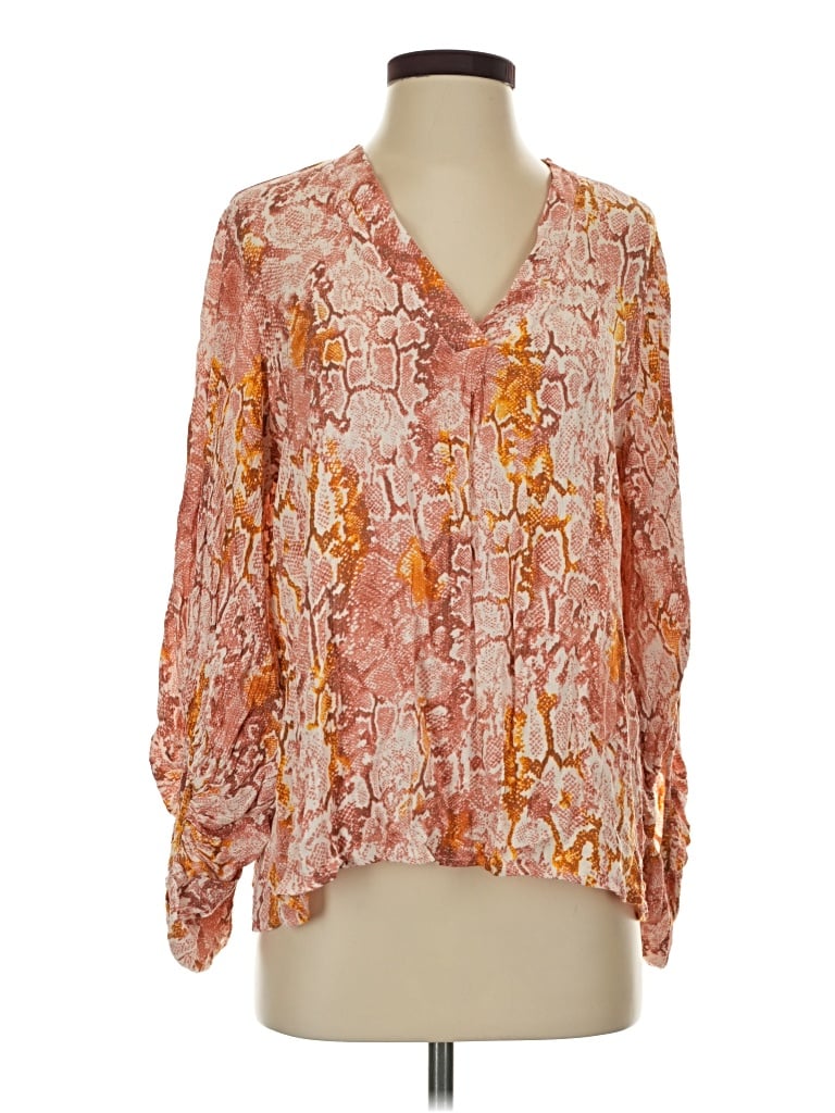 Pre-owned Entro Long Sleeve Blouse In Orange