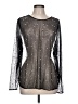 Torrid 100% Nylon Metallic Silver Long Sleeve Blouse Size Lg Plus (0) - photo 1