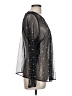Torrid 100% Nylon Metallic Silver Long Sleeve Blouse Size Lg Plus (0) - photo 4