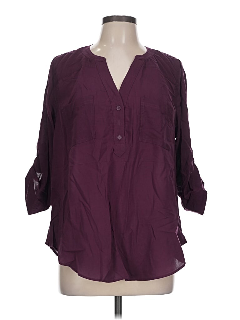 Torrid 3/4 Sleeve Blouse In Purple