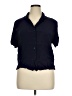 Frank And Oak Blue Short Sleeve Blouse Size XL - photo 1
