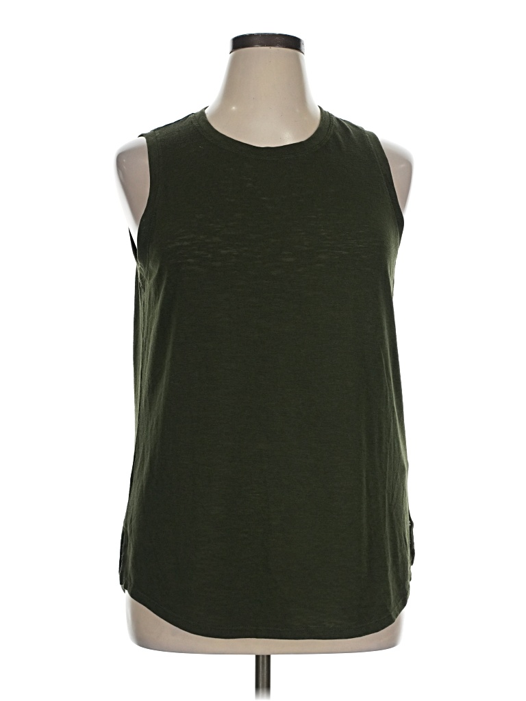 Pre-owned Athleta Sleeveless T-shirt In Green