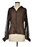 Allison Morgan 100% Polyester Chevron-herringbone Brown Long Sleeve Blouse Size M - photo 1