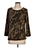 Chico's Design Print Brown 3/4 Sleeve Top Size Lg (2) - photo 1