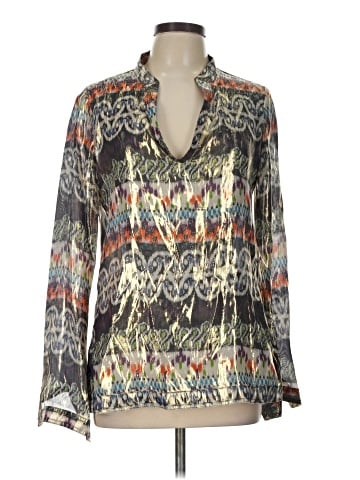 Tory Burch Long Sleeve Silk Top (view 1)