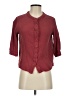 Mod Ref 100% Cotton Burgundy 3/4 Sleeve Button-Down Shirt Size S - photo 1