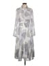 MOTF 100% Polyester Chevron-herringbone Gray Casual Dress Size L - photo 1