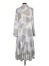 MOTF 100% Polyester Chevron-herringbone Gray Casual Dress Size L - photo 2