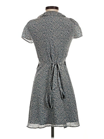 Madewell Silk Ruffle-Edge Wrap Dress in Bitsy Floral (view 2)