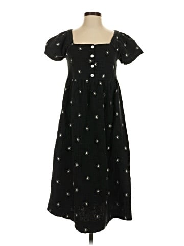 Madewell Daisy Embroidered Lightspun Square-Neck Midi Dress (view 1)