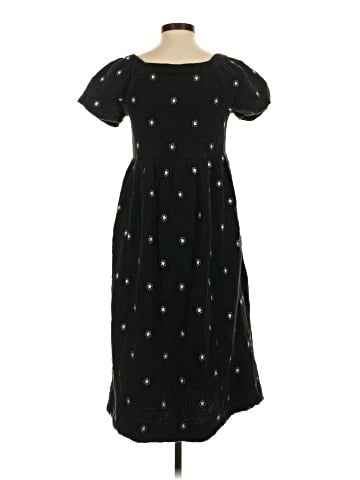 Madewell Daisy Embroidered Lightspun Square-Neck Midi Dress (view 2)