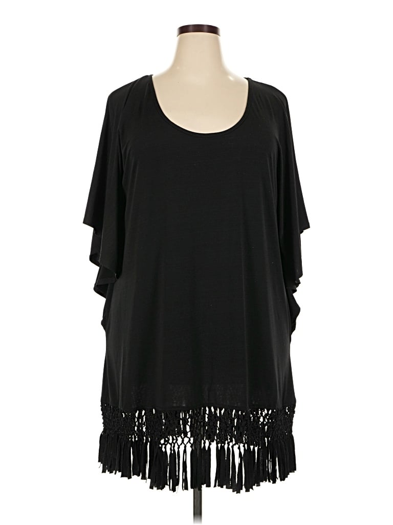 Pre-owned Dotti Short Sleeve Top Black Cold Shoulder Neckline Tops