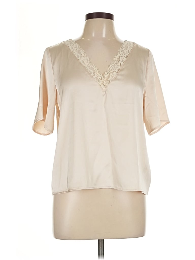 Pre-owned J By Joie Short Sleeve Blouse In Ivory