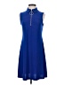 MSK Solid Blue Casual Dress Size S - photo 1