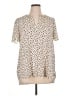 Pleione 100% Polyester Animal Print Ivory Short Sleeve Blouse Size XL - photo 1