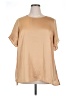 DR2 100% Polyester Tan Short Sleeve Blouse Size 1X - photo 1