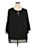 Pleione 100% Polyester Black 3/4 Sleeve Blouse Size 2X - photo 1