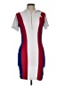 Assorted Brands Color Block White Casual Dress Size L - photo 1