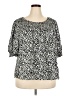 Terra & Sky 100% Rayon Silver 3/4 Sleeve Blouse Size 2X - photo 1