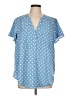 Torrid 100% Polyester Polka Dots Blue Short Sleeve Blouse Size Lg Plus (0) - photo 1