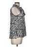 Anne Klein Houndstooth Silver Sleeveless Blouse Size M - photo 4