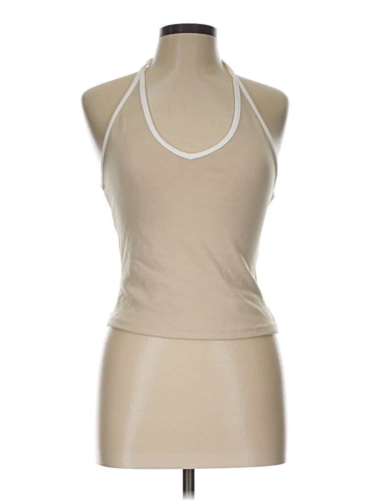 Pre-owned Wild Fable Sleeveless Top Tan Halter Neckline Tops